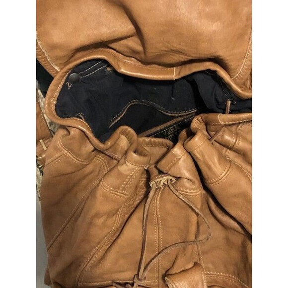 Vintage 1980's Vera Pelle Brown Leather Backpack - Picture 3 of 8